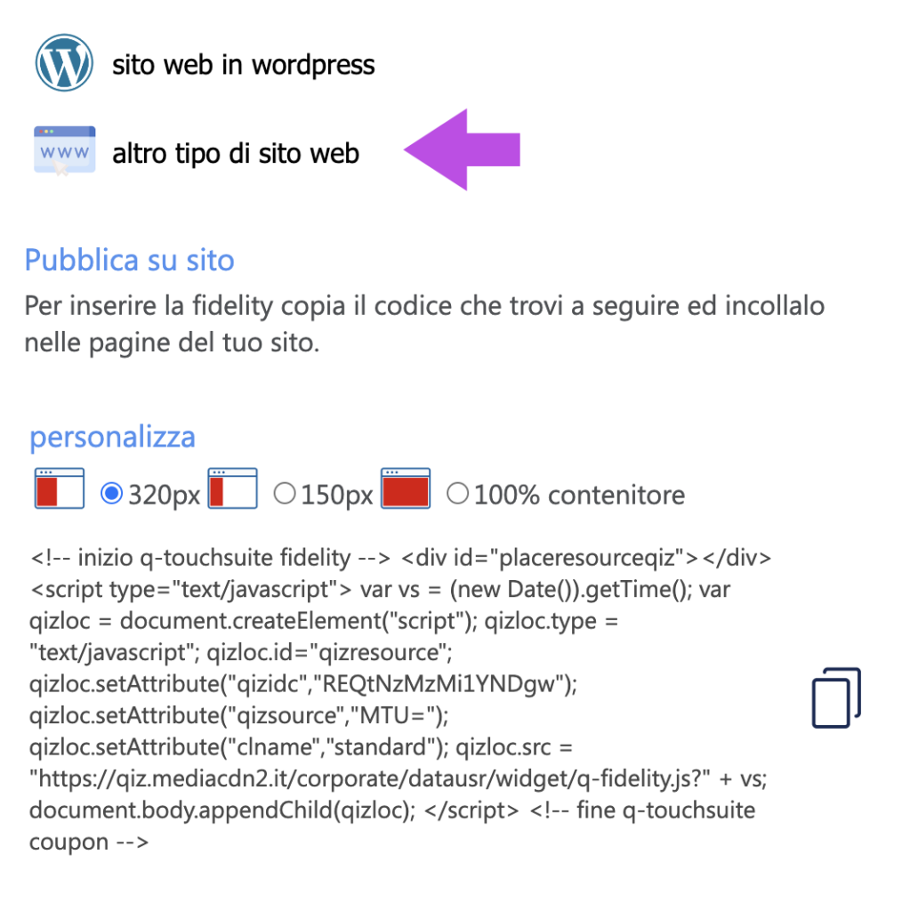 wordpress plugin inserisci fidelity card su sito web