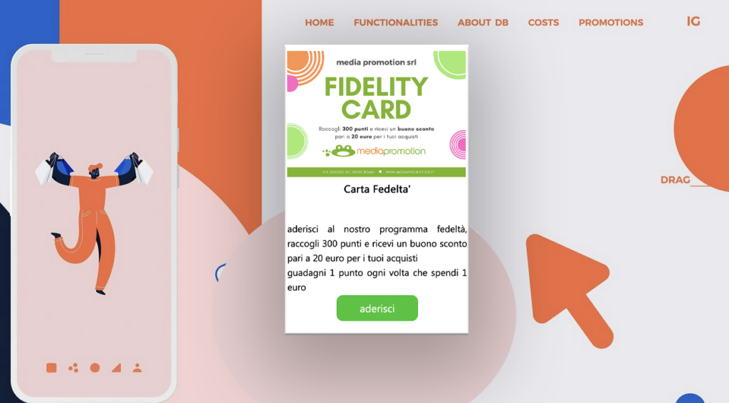 pubblica fidelity card su sito web da far scaricare ai clienti